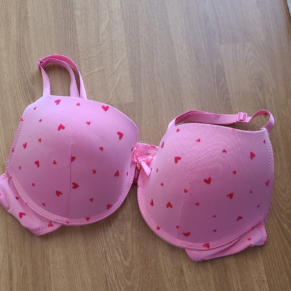 Charisma Pink Heart Print Bra